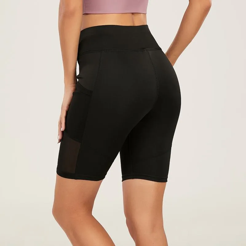 Sports High-Waisted Running Patchwork Ultra-Short Tight-Fitting Yoga Mesh Fitness Sports Shorts