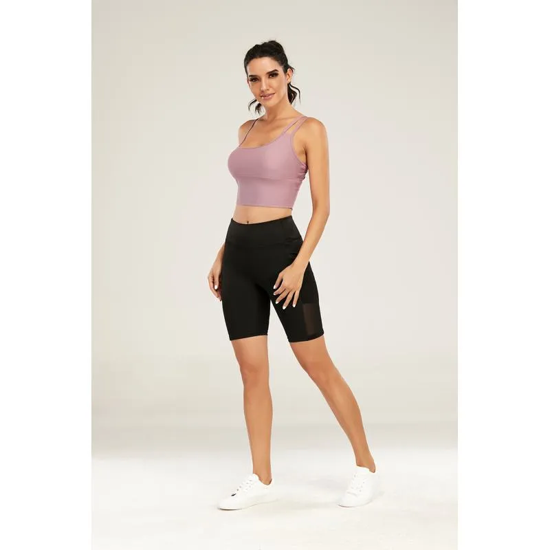 Sports High-Waisted Running Patchwork Ultra-Short Tight-Fitting Yoga Mesh Fitness Sports Shorts