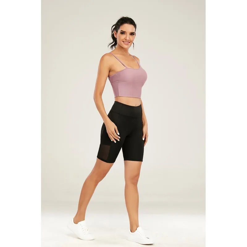 Sports High-Waisted Running Patchwork Ultra-Short Tight-Fitting Yoga Mesh Fitness Sports Shorts