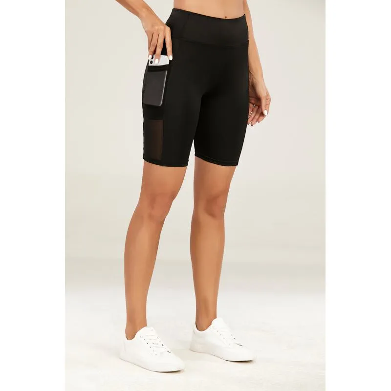 Sports High-Waisted Running Patchwork Ultra-Short Tight-Fitting Yoga Mesh Fitness Sports Shorts