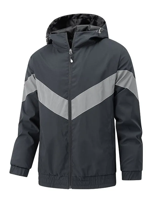 Sports Men's Hooded Thin Jacket with Reflective Strips - SF0864