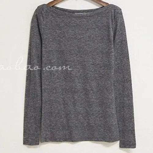 Spring Sexy Elastic Korean Style Skinny Slim Fit Long Sleeve Tops #2207