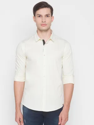 Spykar Slim Fit Brown Cotton Men Shirt