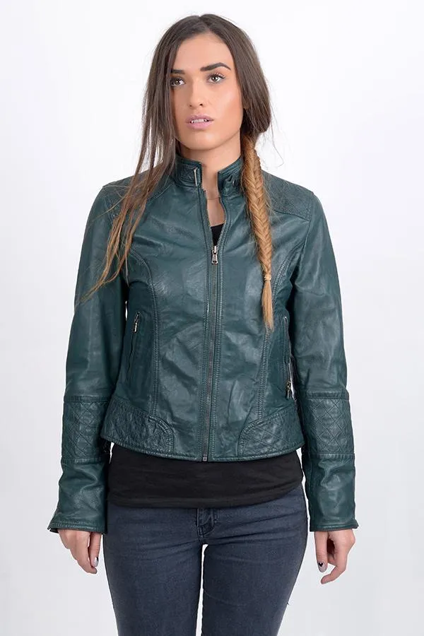 Stylish Women Bomber VOROFY F-L 31 Leather Jacket