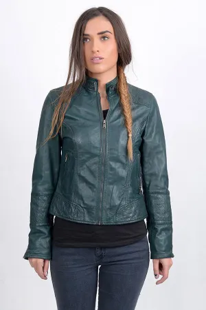 Stylish Women Bomber VOROFY F-L 31 Leather Jacket