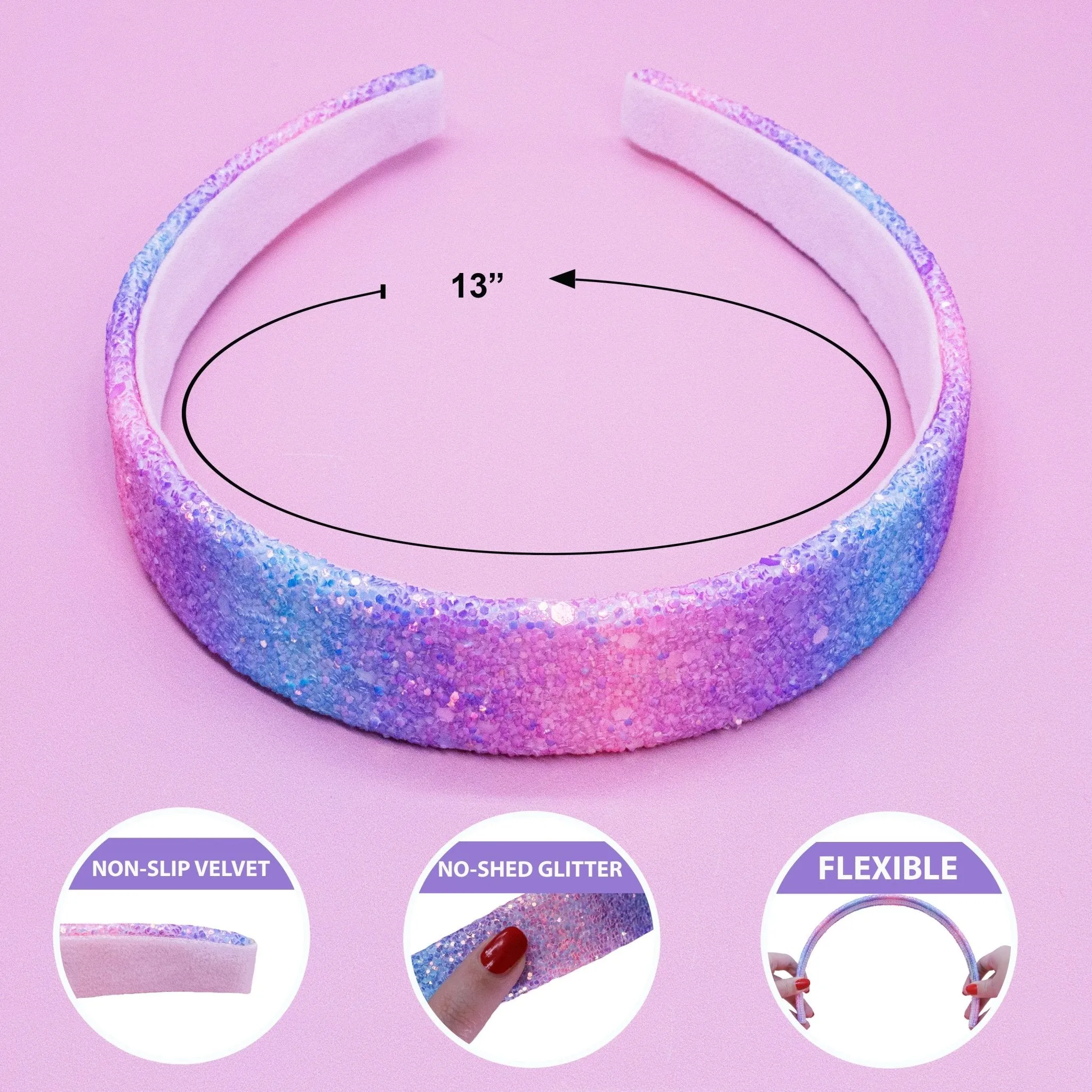 Tapered Chunky Glitter Headband