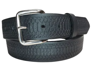 The "Mamba" Black Leather Belt