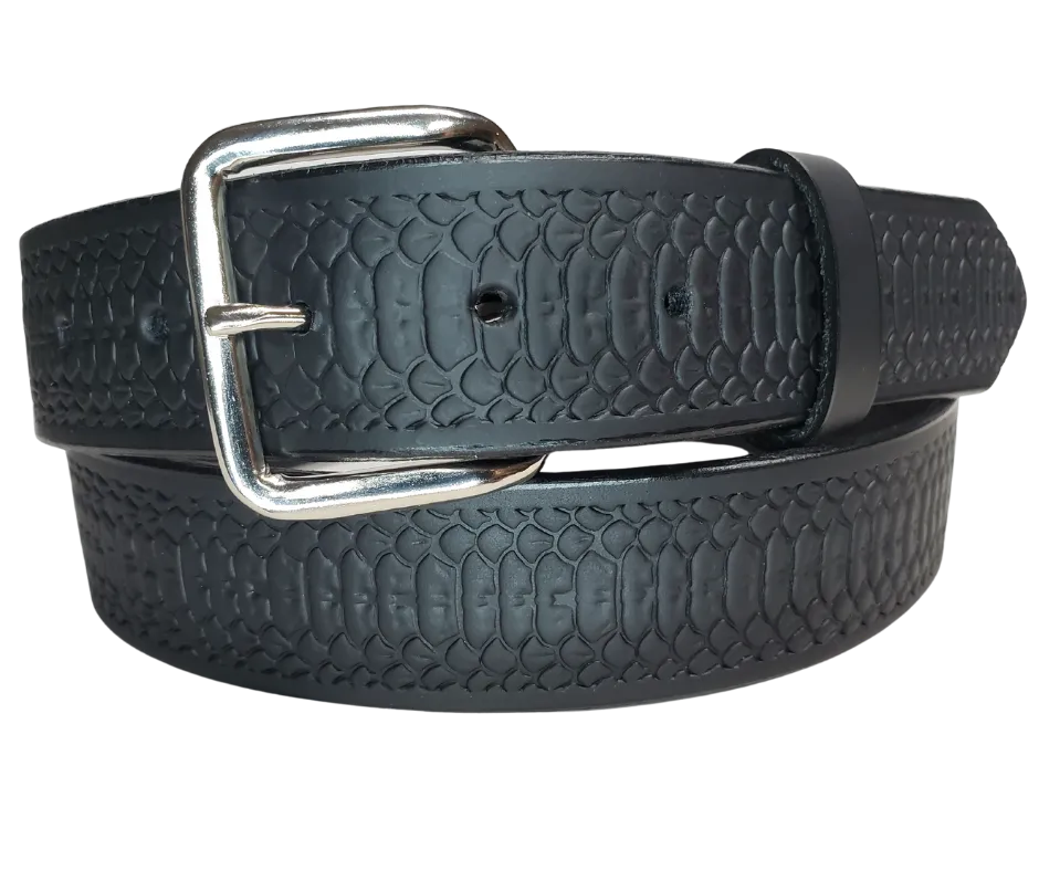 The "Mamba" Black Leather Belt