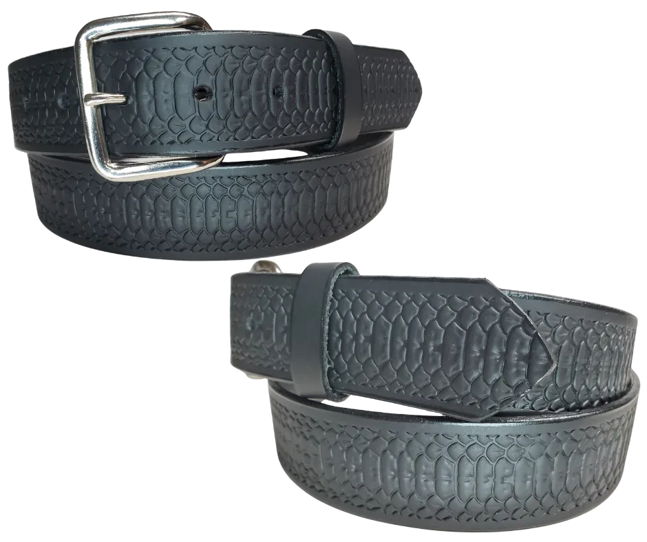 The "Mamba" Black Leather Belt