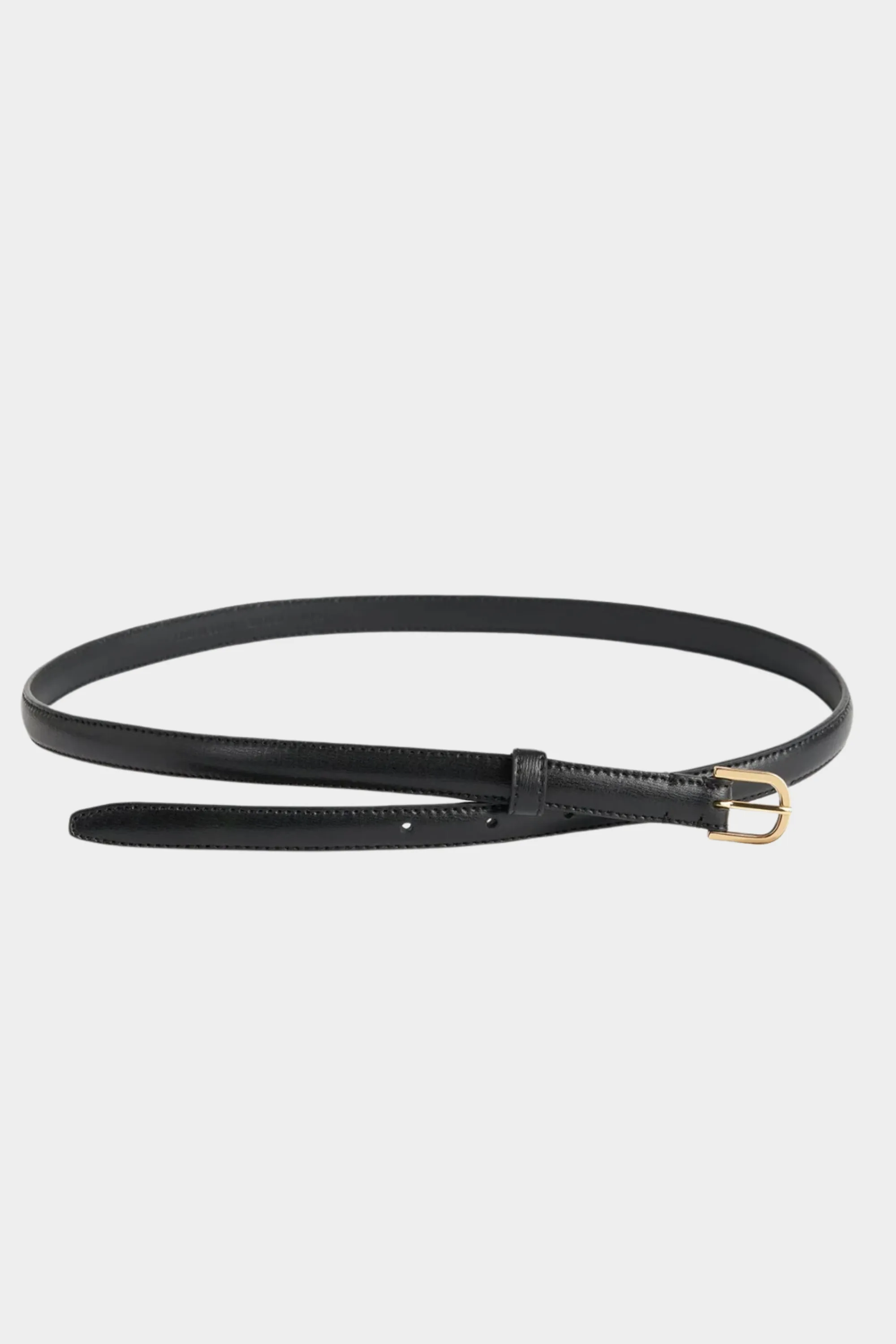 Thin Leather Trouser Belt, Black