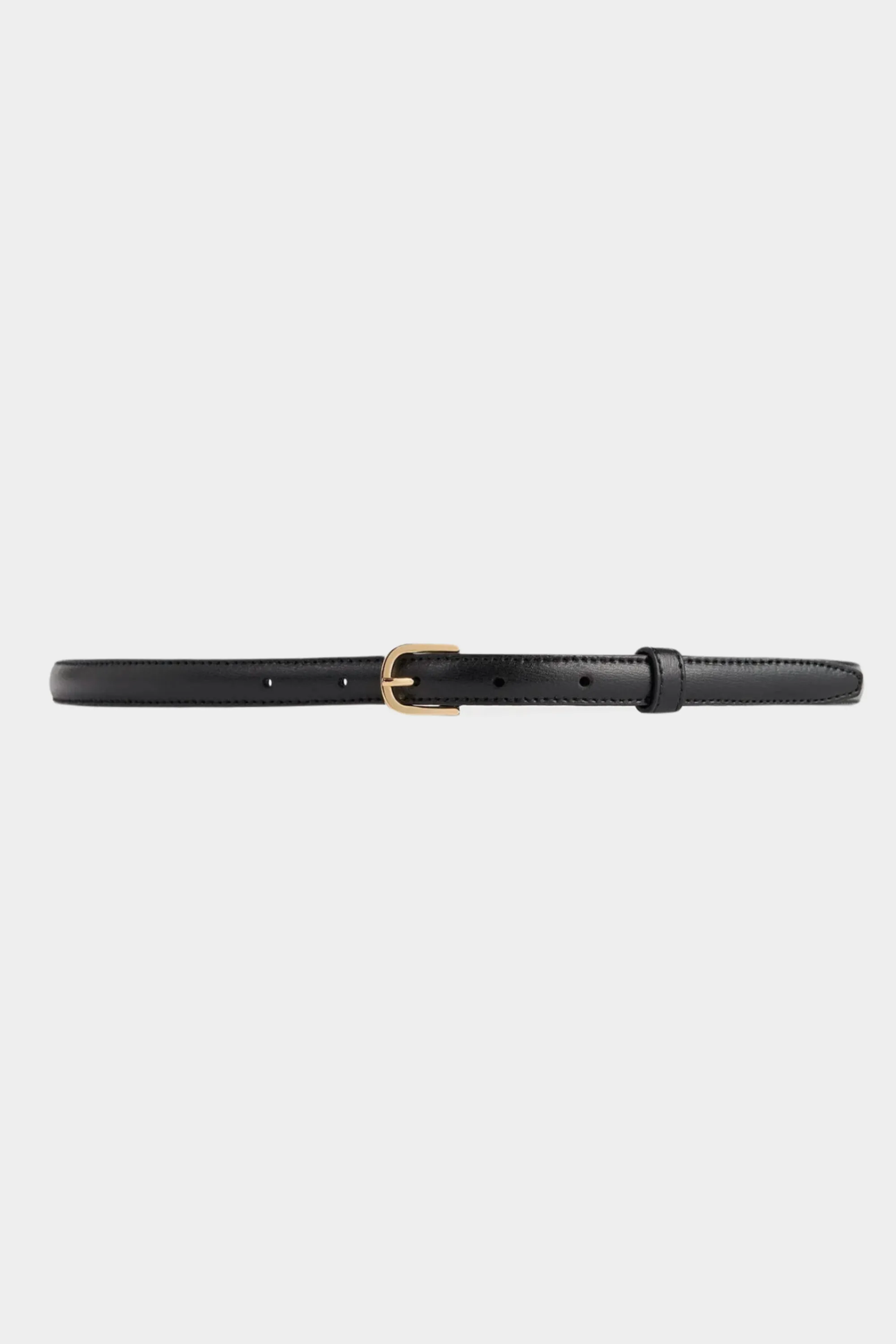 Thin Leather Trouser Belt, Black