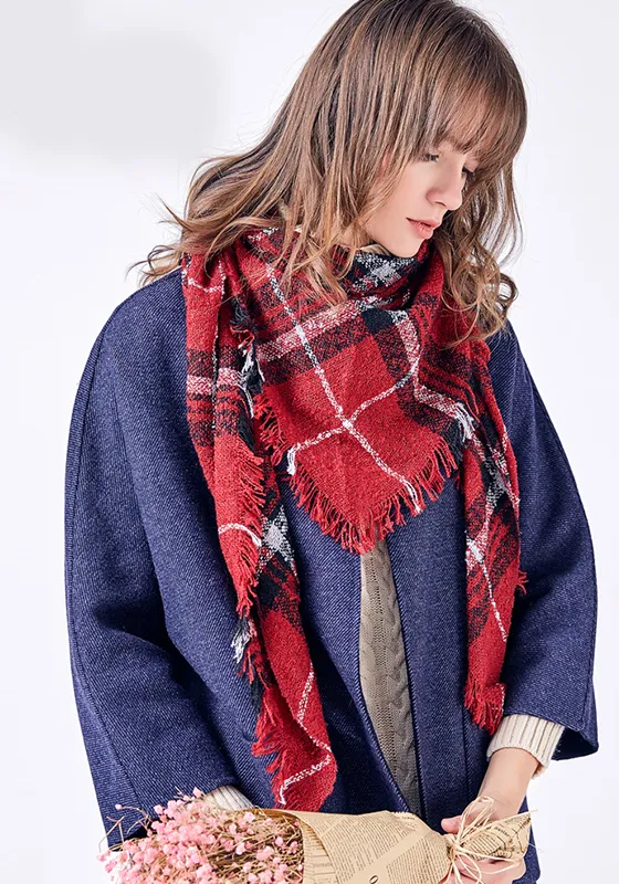 Triangle Plaid Scarf