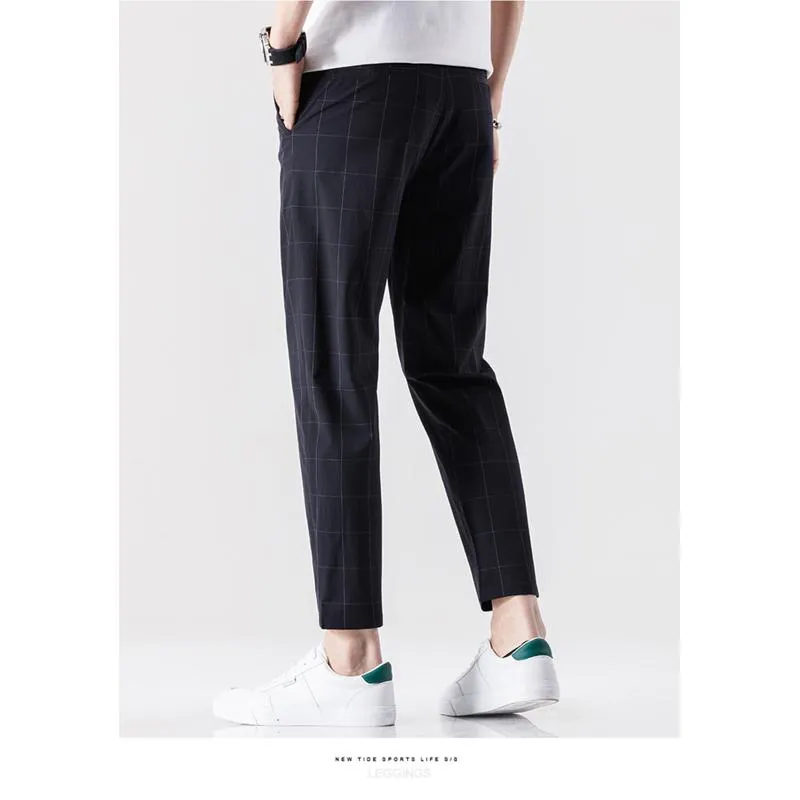 Trousers Plaid Casual Elasticity Business Pants