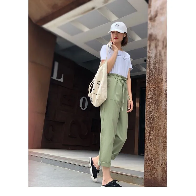 Versatile Loose Fit Ankle Cut Pants