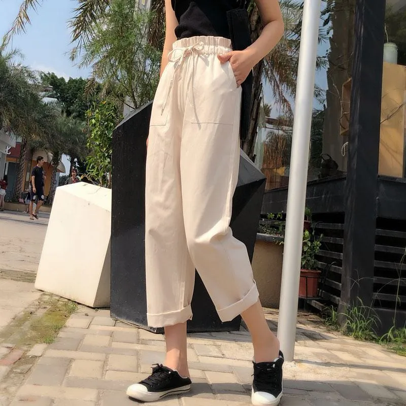 Versatile Loose Fit Ankle Cut Pants