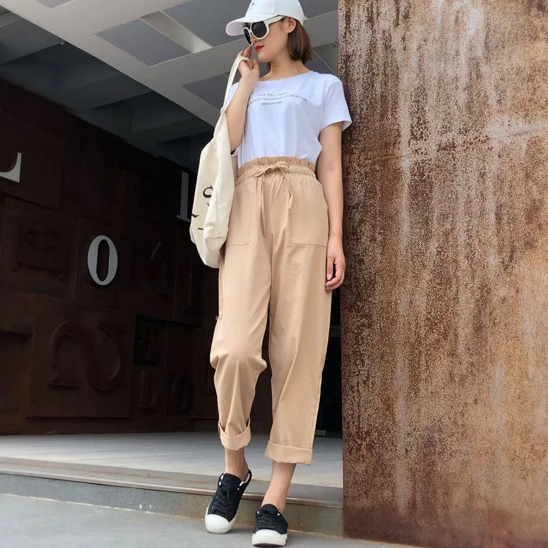 Versatile Loose Fit Ankle Cut Pants