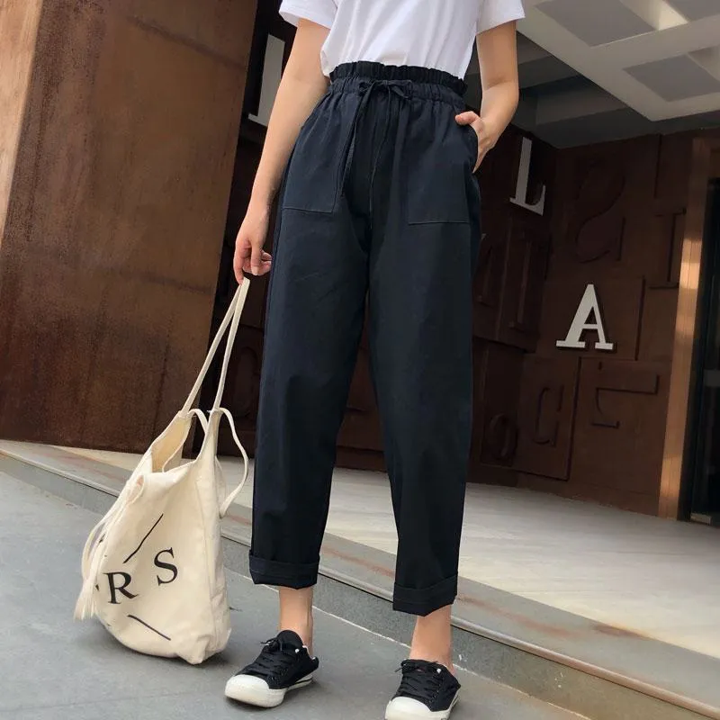 Versatile Loose Fit Ankle Cut Pants