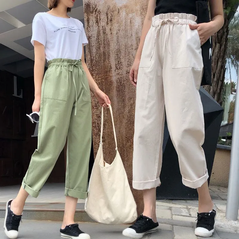 Versatile Loose Fit Ankle Cut Pants