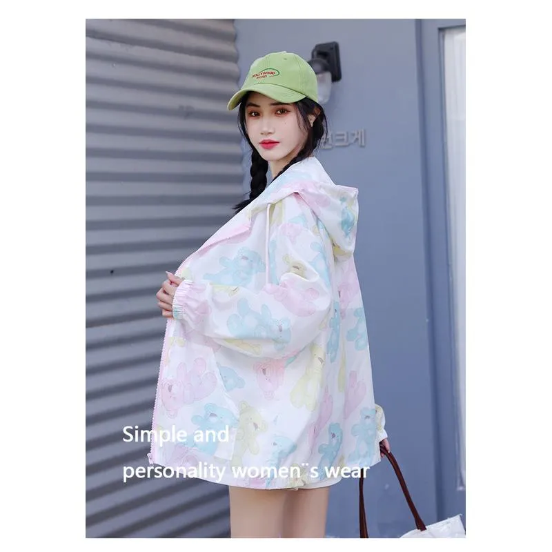 Versatile UV-Protective Loose Fit Thin Raincoat Hooded Jacket