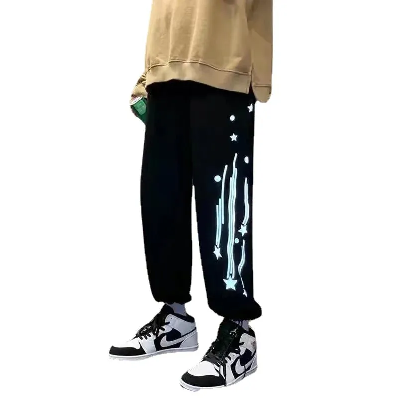 Wiaofellas  -  New Luminous Pants Men's Casual Pants Plus Size Sports Pants Casual Pants Mens Clothing  Cargo Pants Men  Streetwear