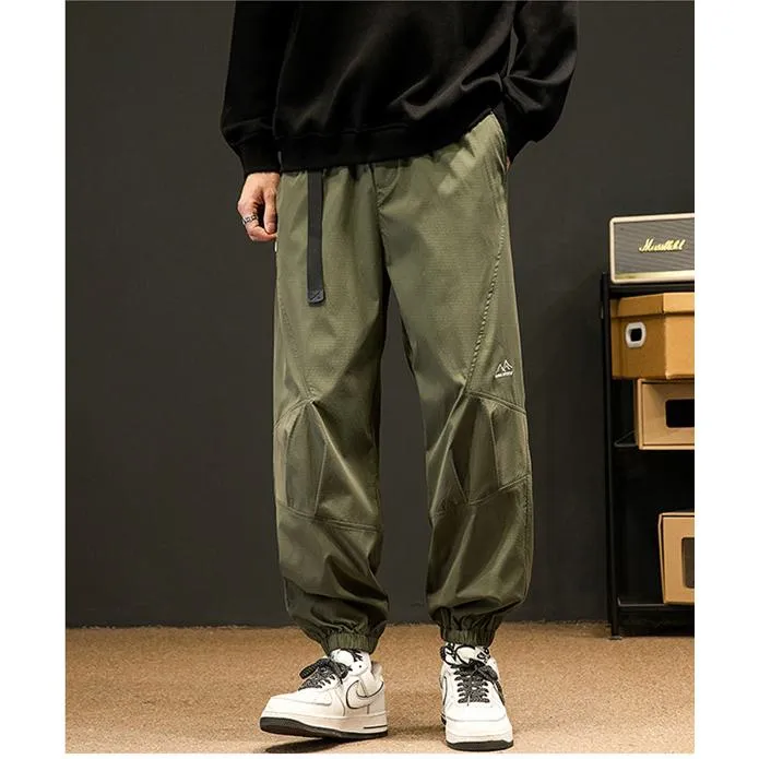 Wide Leg Patchwork Elasticity Loose Fit Tapered Pants