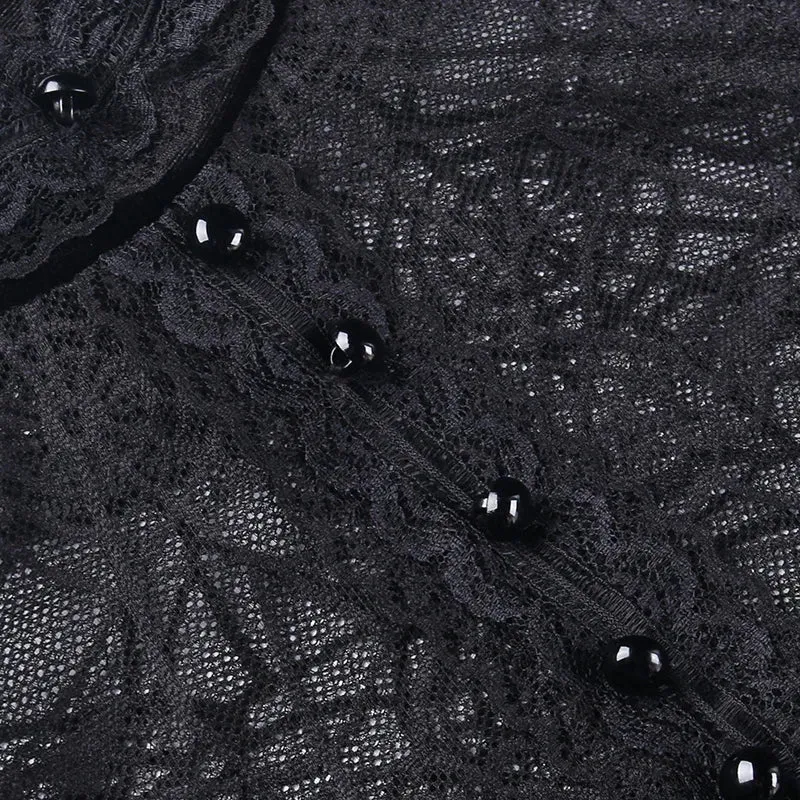 Women's Gothic Spider Web Lace Crop Top