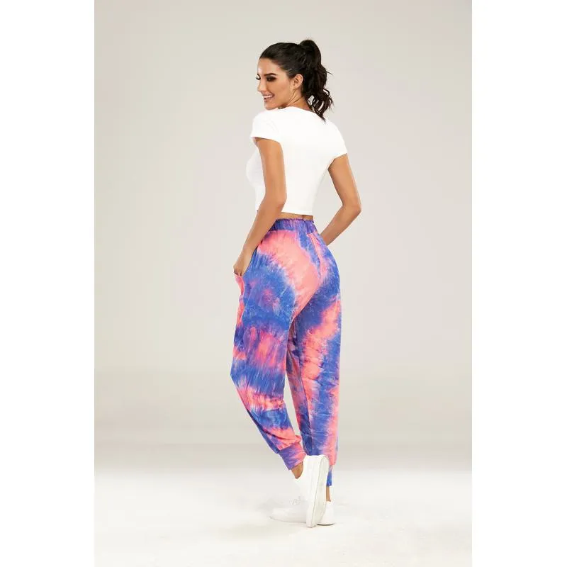 Yoga Tie Elasticity Loose Fit Sports Fitness Tie-Dye Running Sports Pants