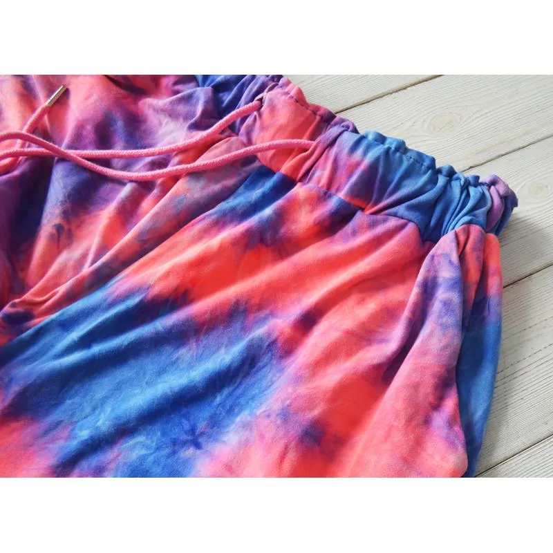 Yoga Tie Elasticity Loose Fit Sports Fitness Tie-Dye Running Sports Pants