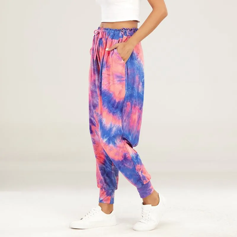 Yoga Tie Elasticity Loose Fit Sports Fitness Tie-Dye Running Sports Pants