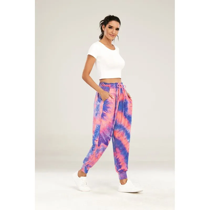 Yoga Tie Elasticity Loose Fit Sports Fitness Tie-Dye Running Sports Pants