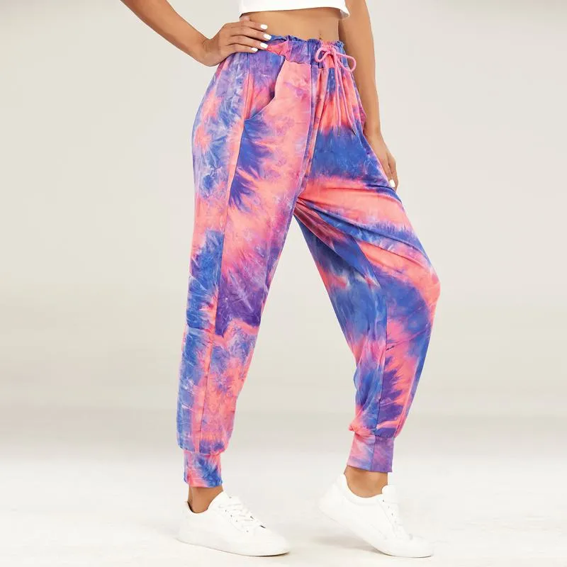 Yoga Tie Elasticity Loose Fit Sports Fitness Tie-Dye Running Sports Pants