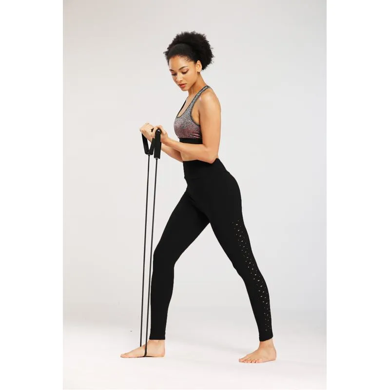 Yoga Tight-Fitting Distressed Sports Fitness Running Hollowed-Out Sports Leggings